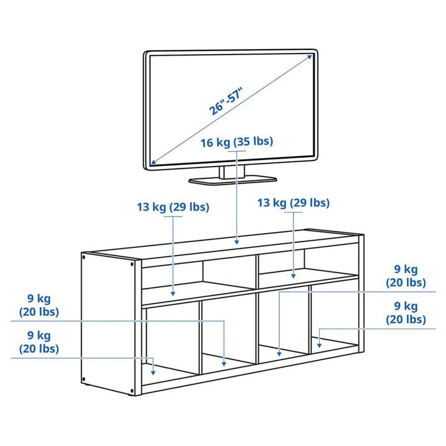 IKEA Kallax White Shelf Unit image indicator(8)