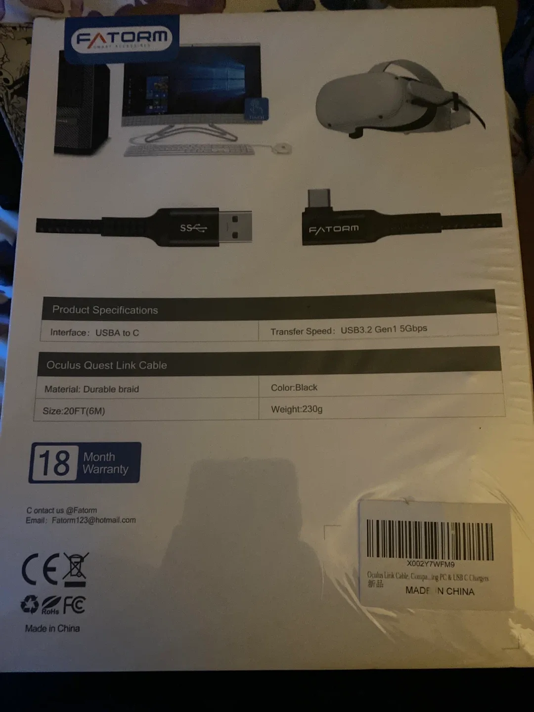 Fatom Oculus Quest Link Cable - 20ft image indicator(2)