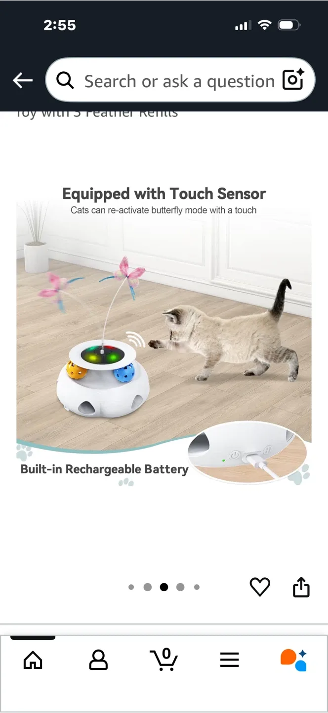 Interactive Cat Toy with Feather image indicator(3)