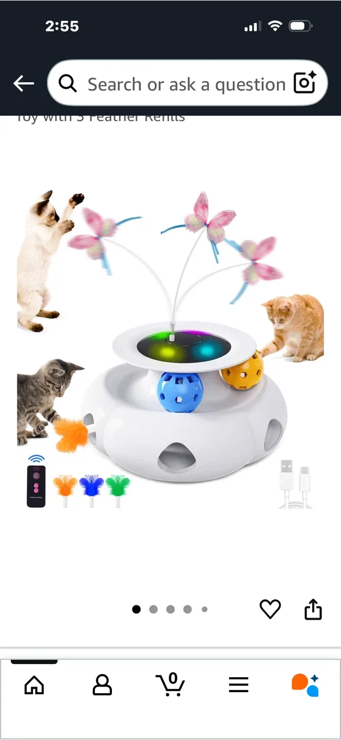 Interactive Cat Toy with Feather image indicator(2)