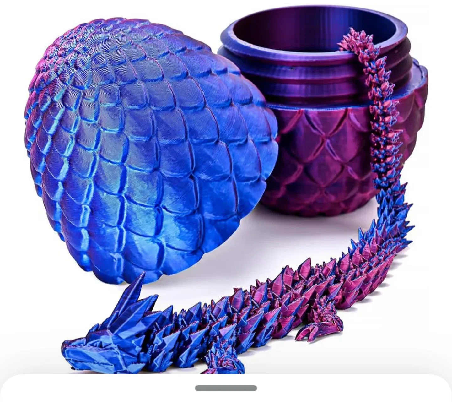 3D Printed Articulated Crystal Dragon Egg Fidget Toy image indicator(3)