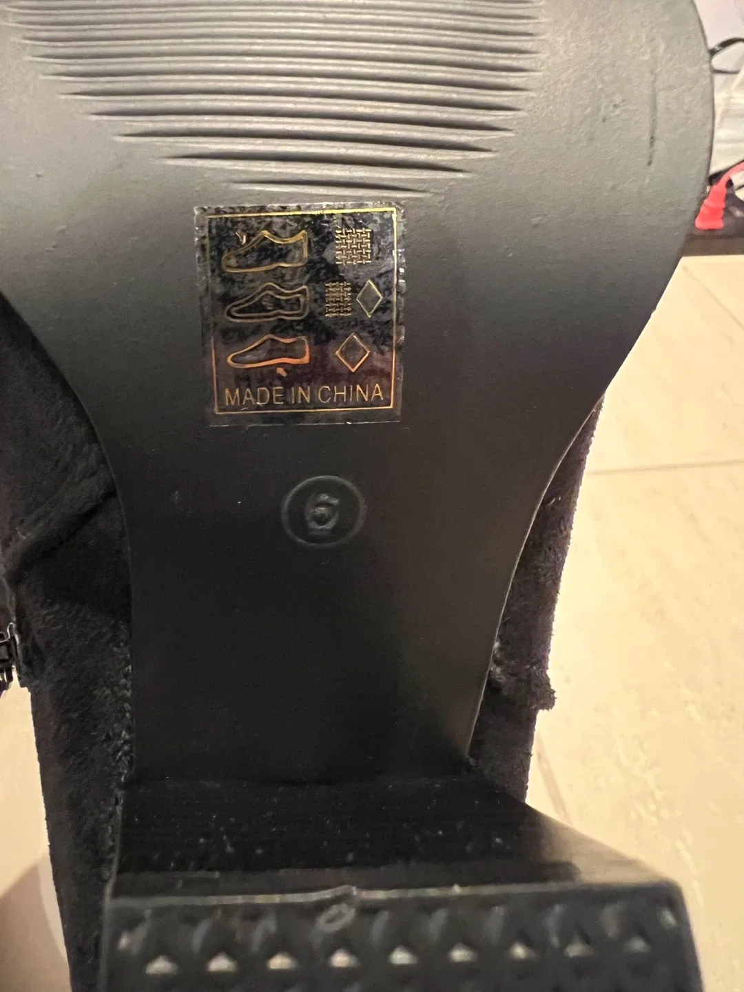 Black Over-the-Knee Heeled Boots, Size 9 image indicator(6)