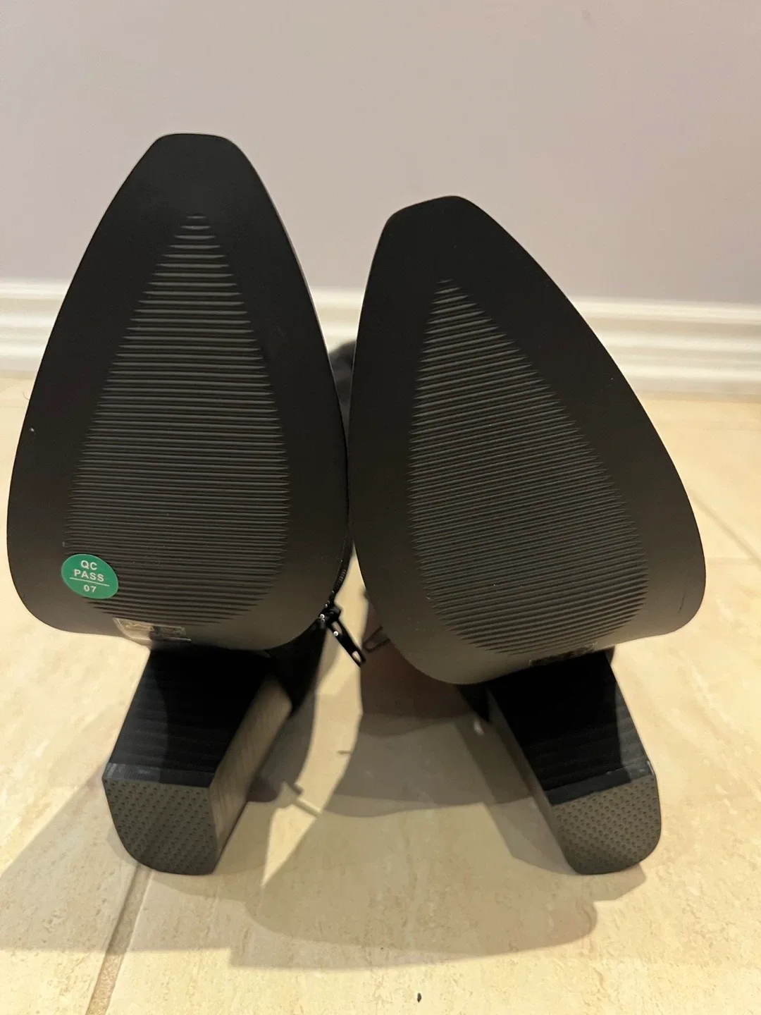 Black Over-the-Knee Heeled Boots, Size 9 image indicator(5)