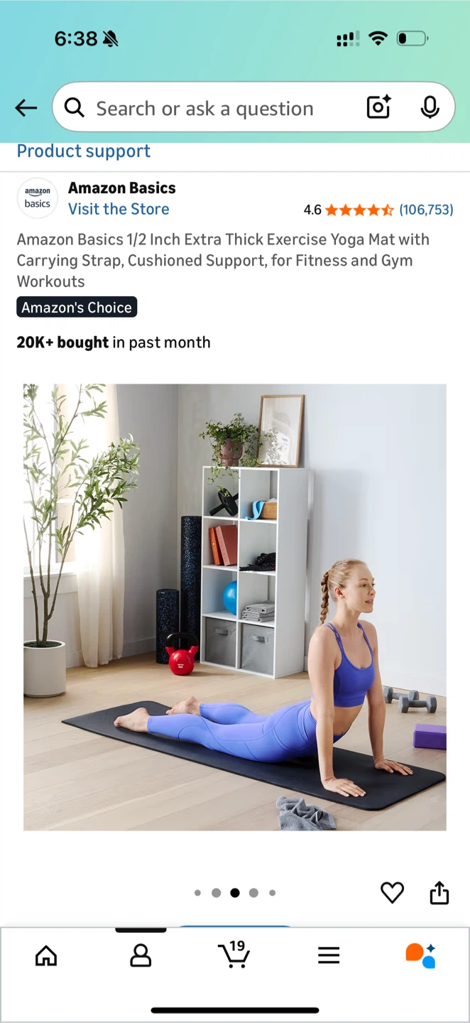 Amazon Basics 1/2 Inch Extra Thick Exercise Yoga Mat - Black - photo 4