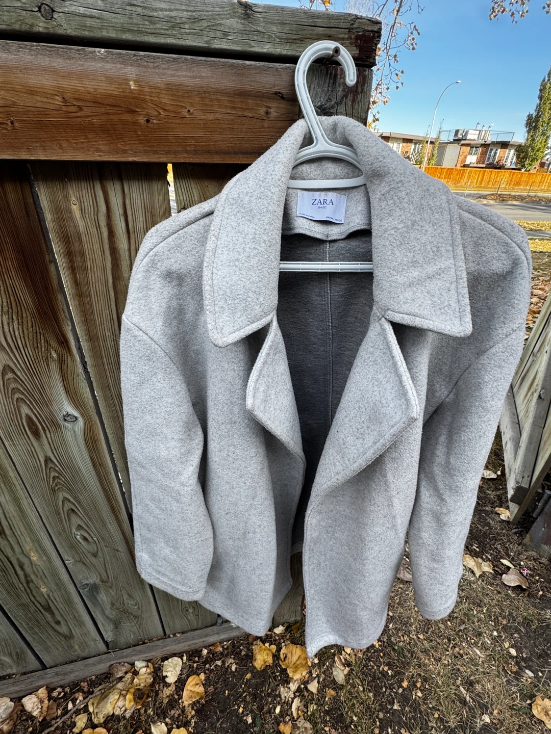 Zara Grey Wool Blend Coat