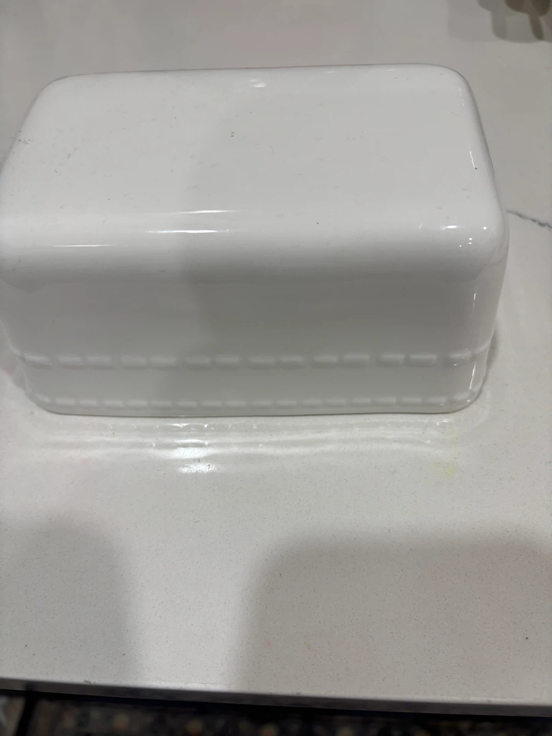 White Ceramic Butter dish lid. Large size lid