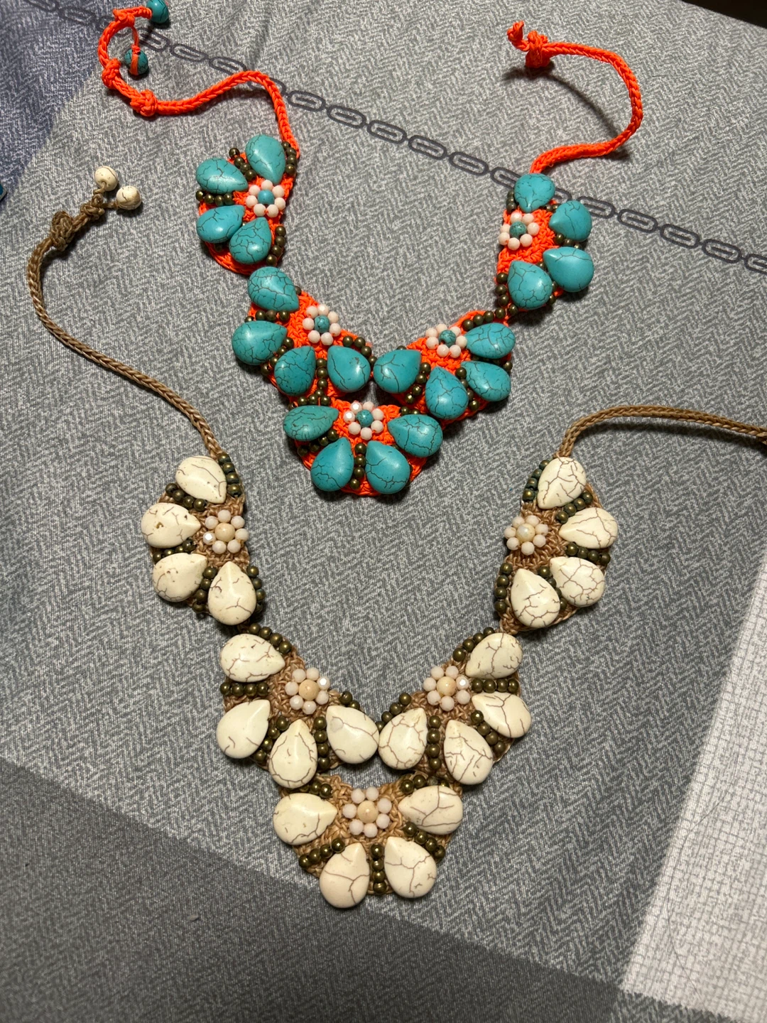 Two Stone Statement Necklaces