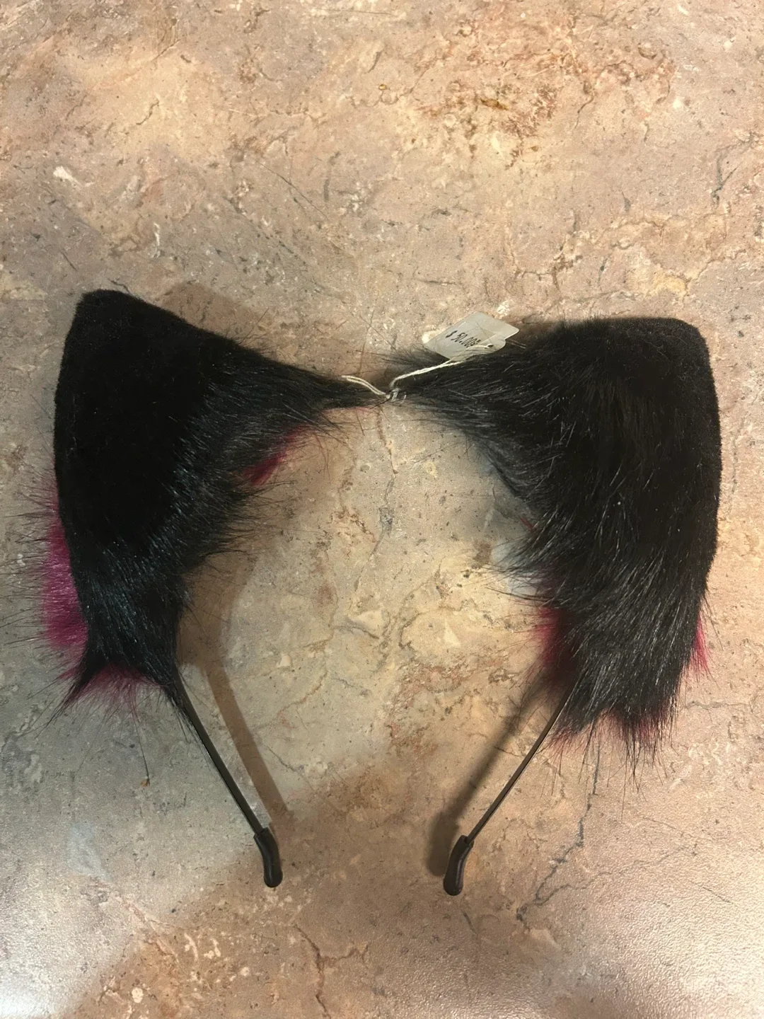 Cat Ear  Adjustable Headband - Burgundy & Black image indicator(2)