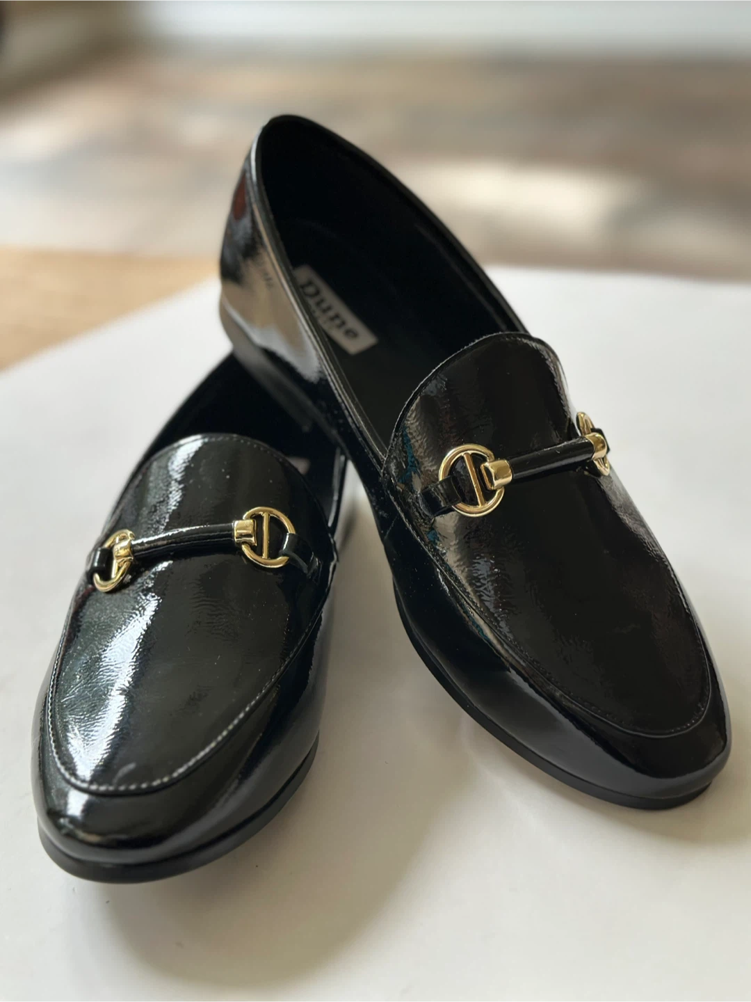 DUNE London, black leather loafers, size EUR 38/ US 7-7.5