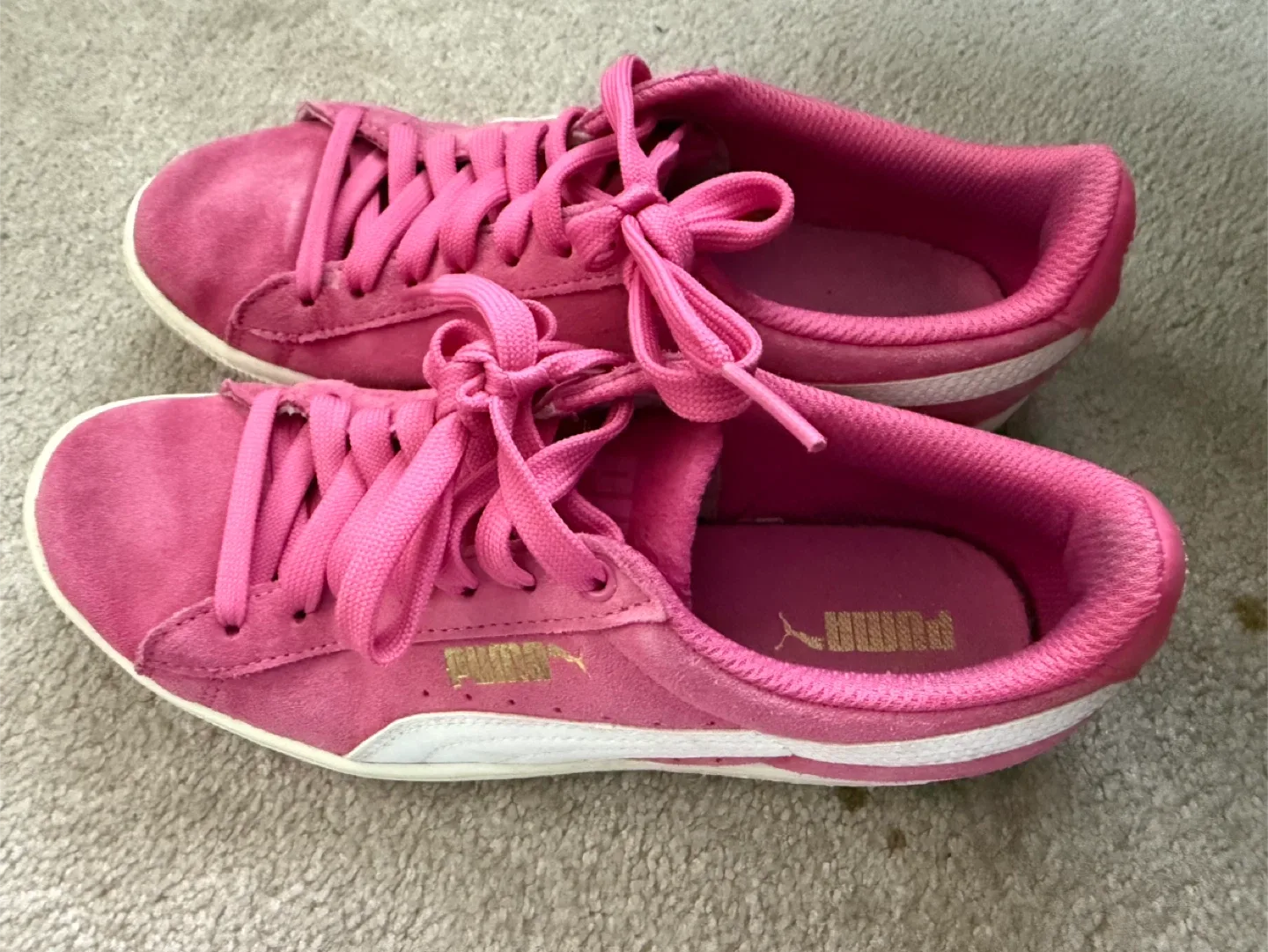Puma Pink Suede Sneakers, Size 6 image indicator(3)