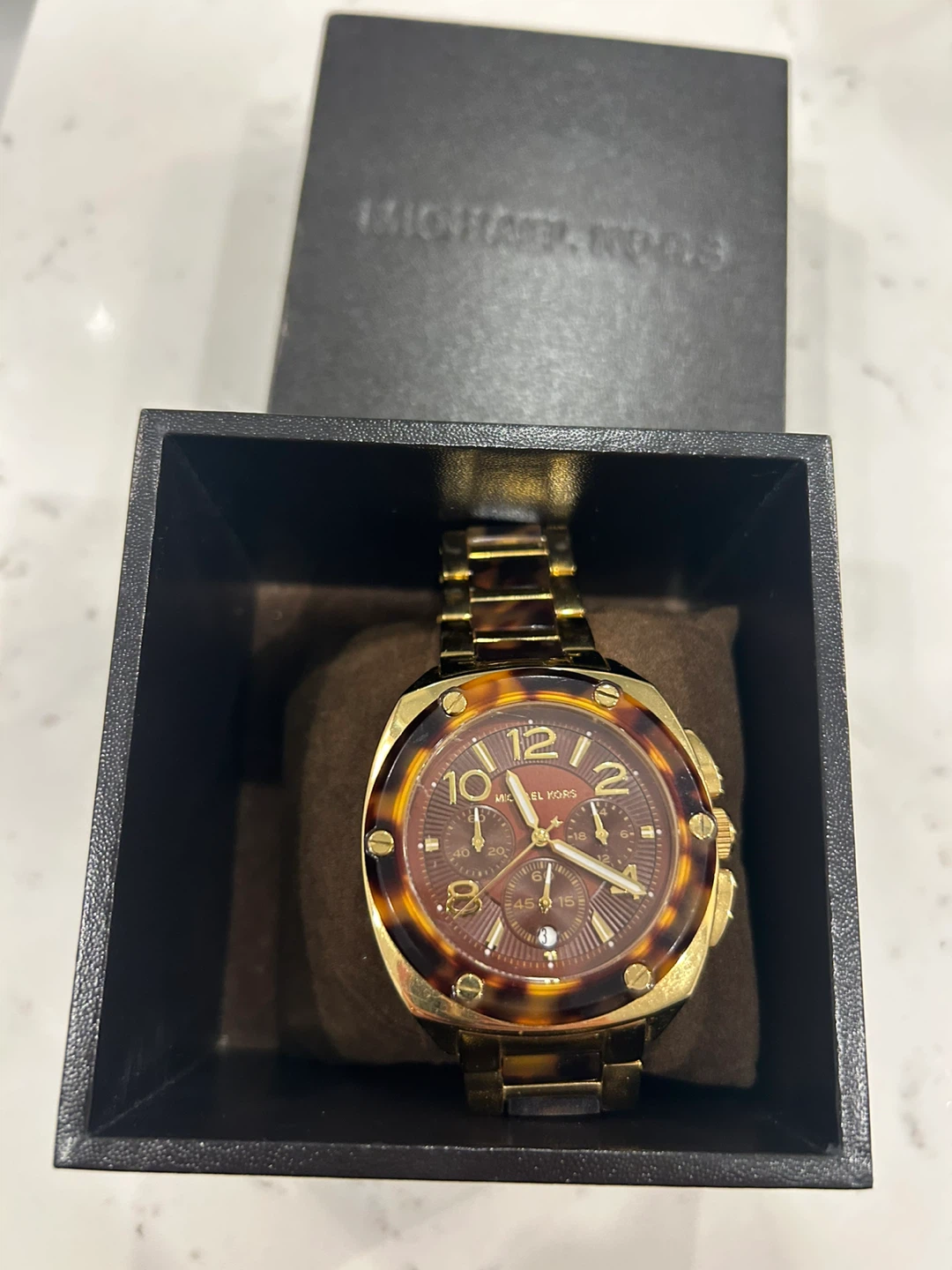 Michael Kors Gold & Tortoise Watch