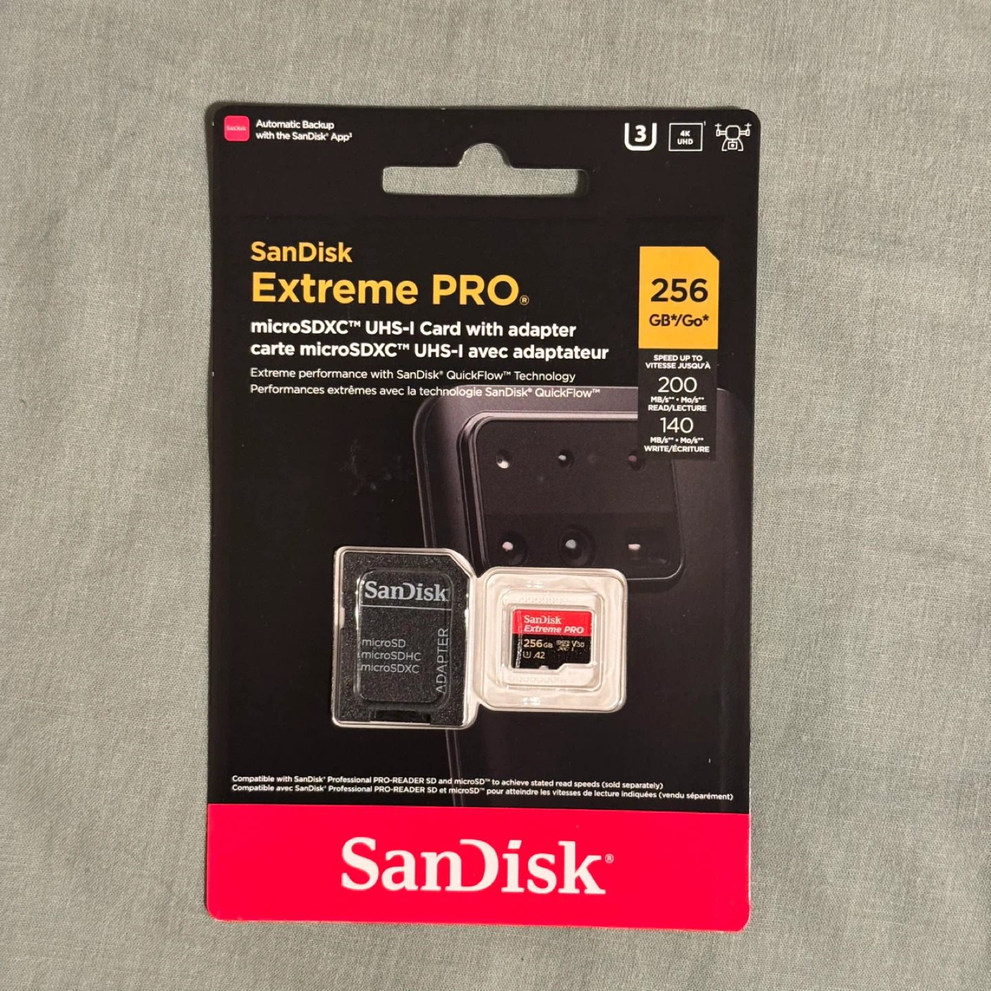 SanDisk Extreme PRO 256GB microSDXC UHS-I Card