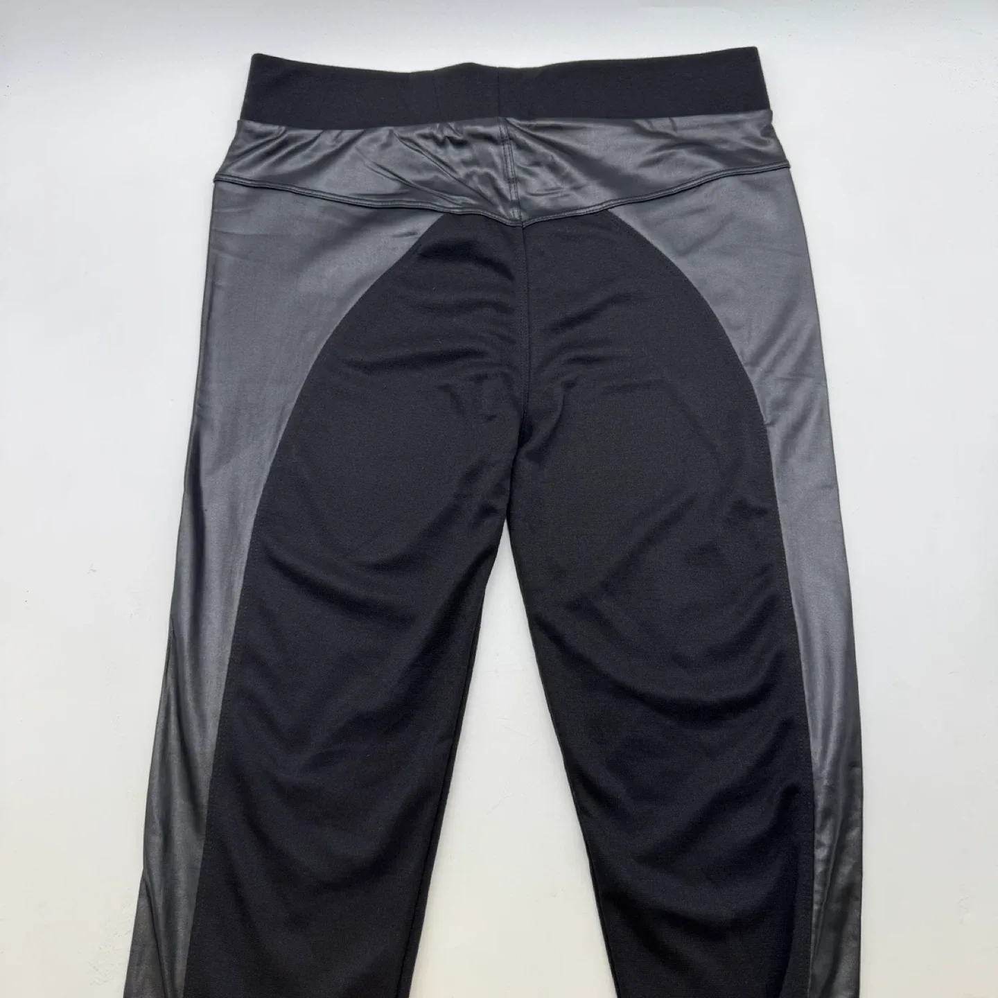 SR Stretch Black Faux Leather Panel Leggings Women's Size 1X image indicator(2)