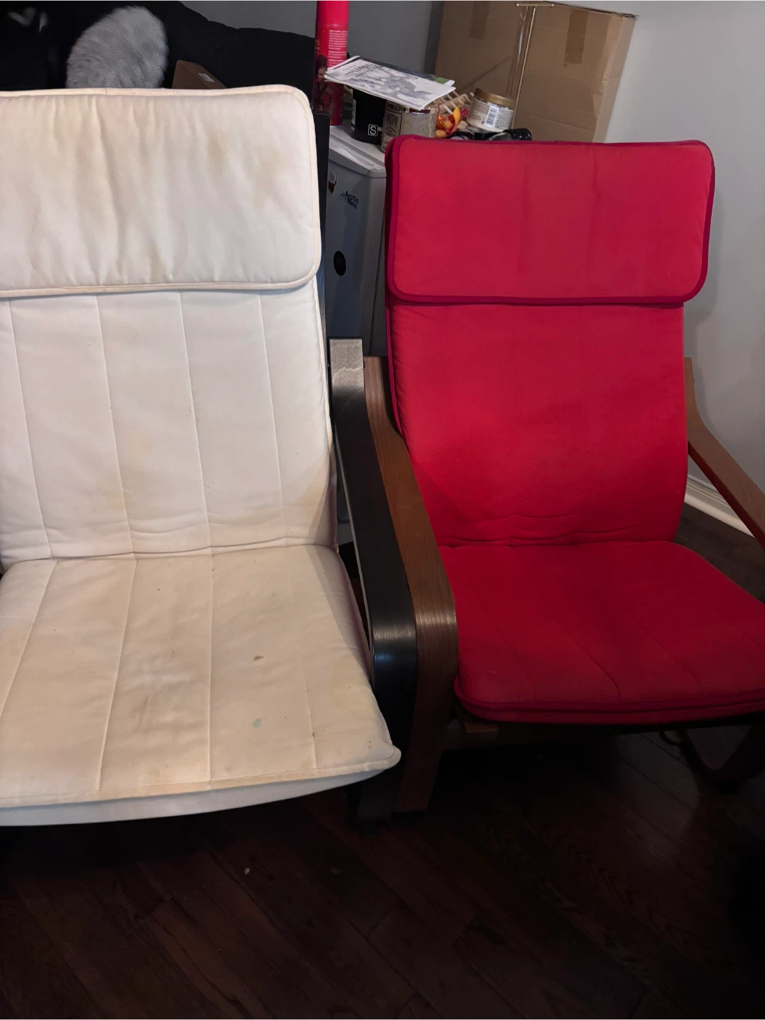 IKEA Poang Chair - Off White and red - photo 3