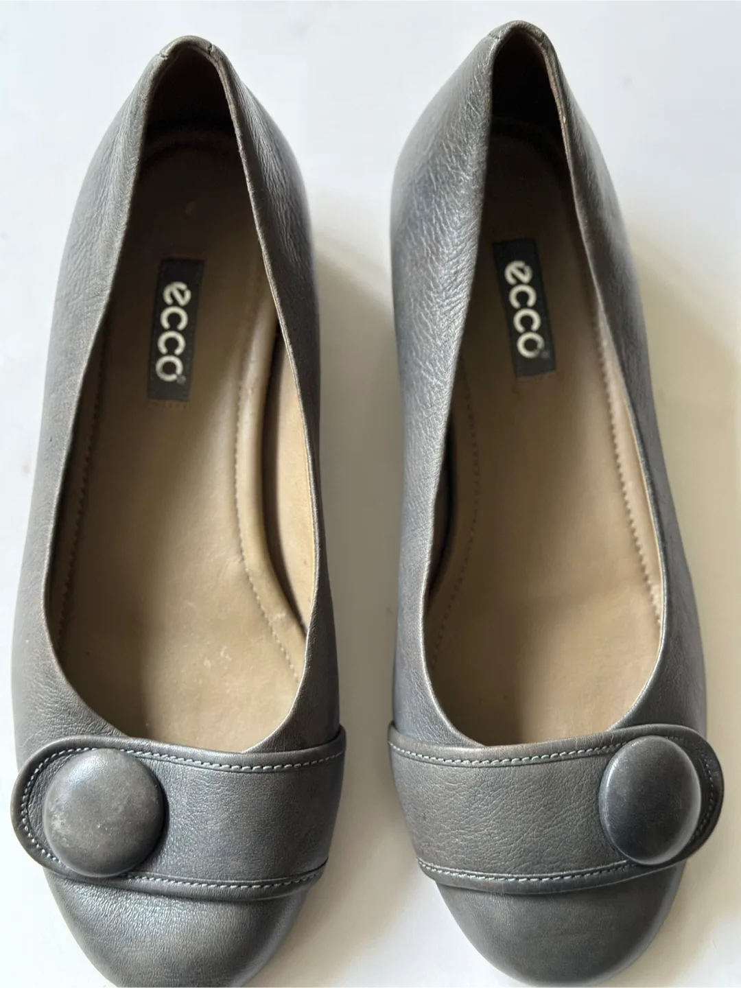Ecco Gray Leather Flats - Size. EUR  37/ US 6-6.5 thumbnail