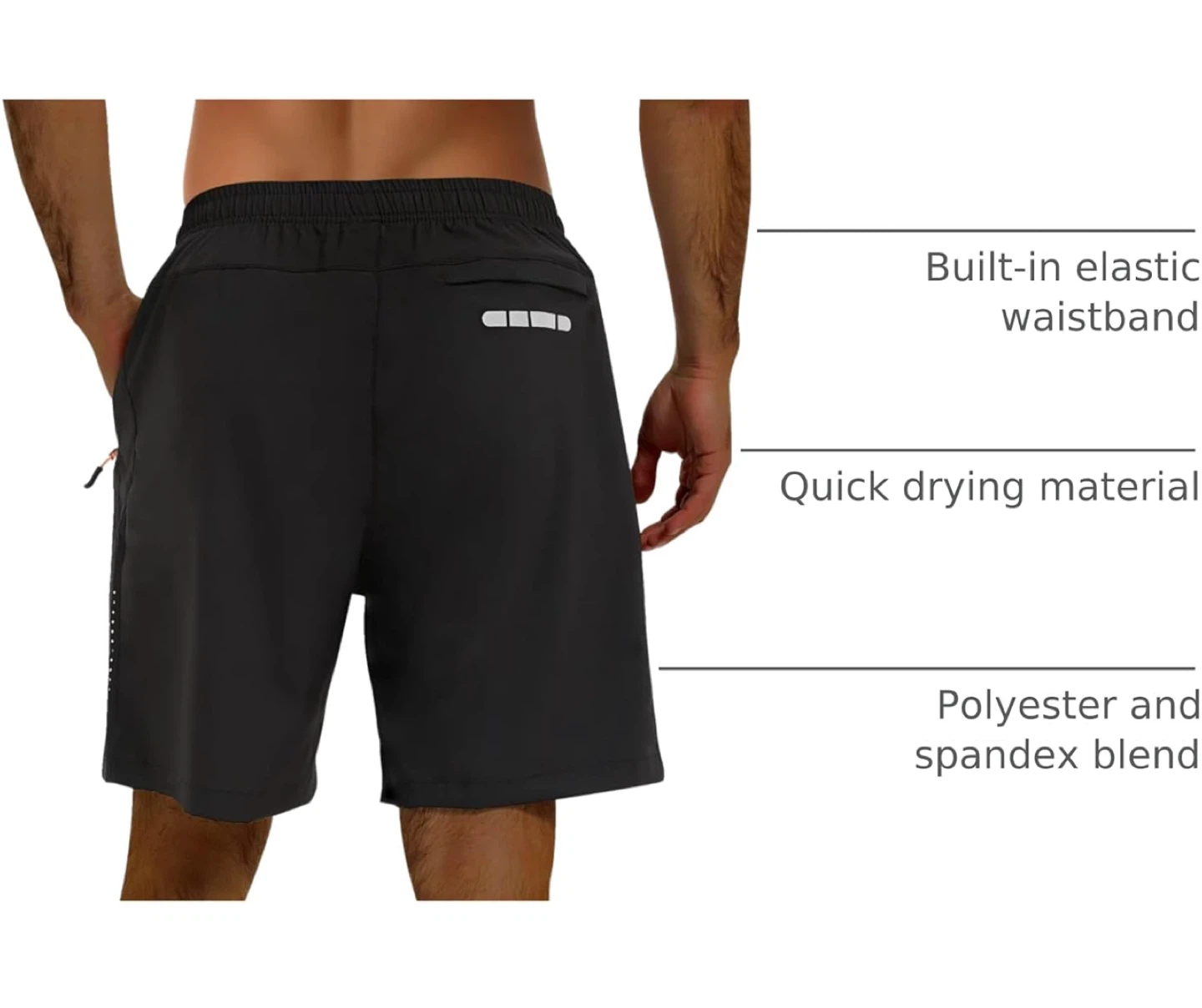 Men's Black Running Shorts - photo 4