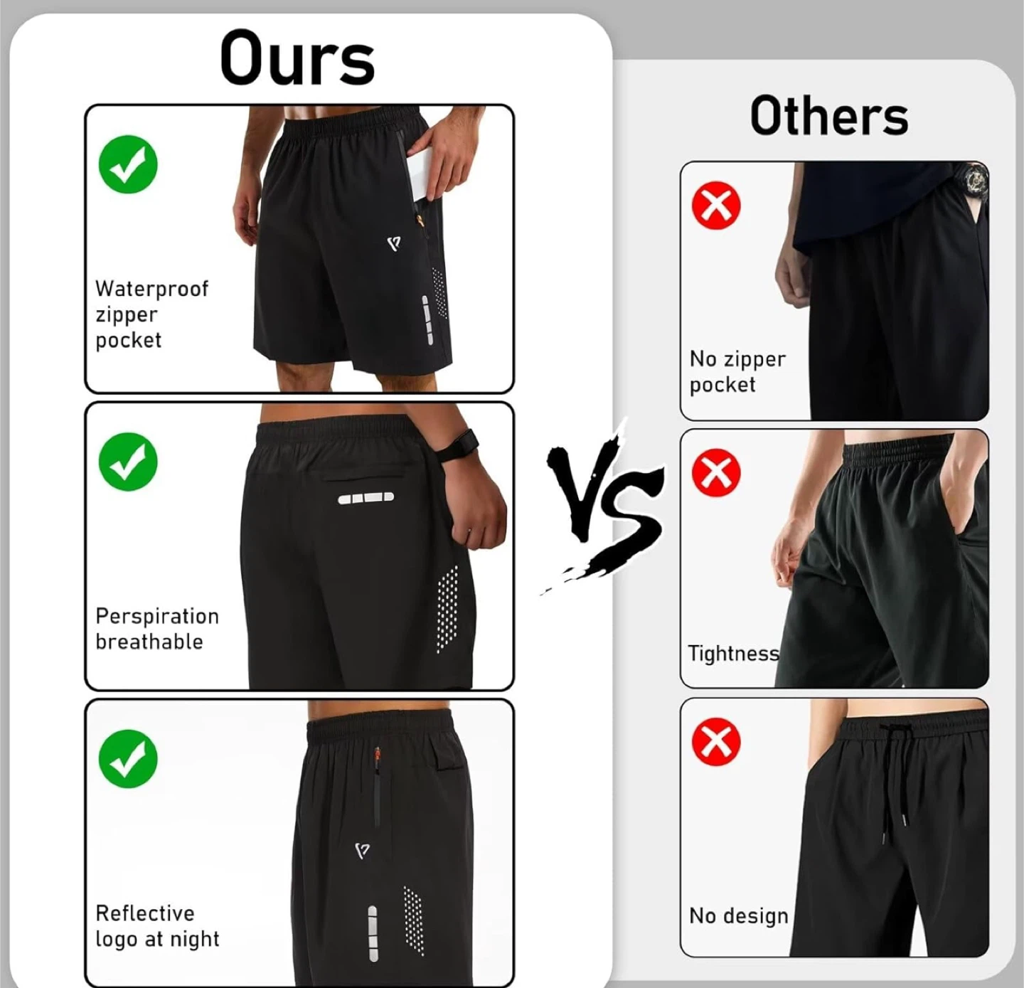 Men's Black Running Shorts - photo 5