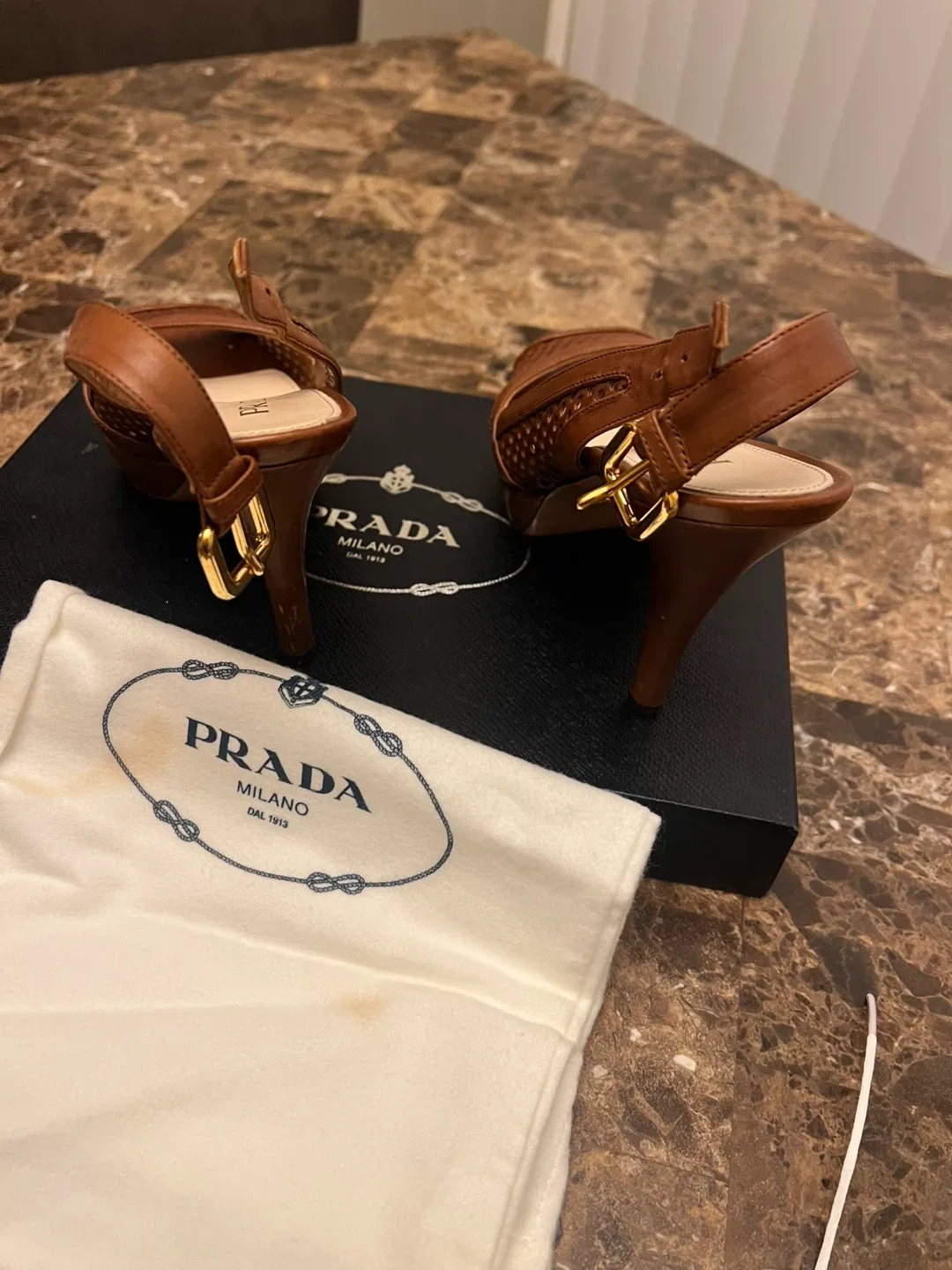 Prada Brown Leather Heels - Size 36 image indicator(7)
