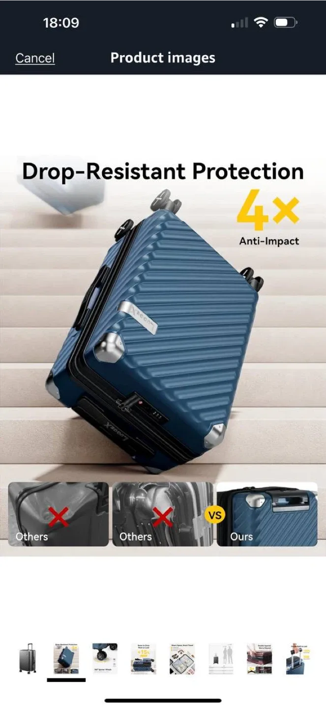 🧳 LUGGEX 24” Suitcase – Charcoal Metallic ✨ image indicator(6)
