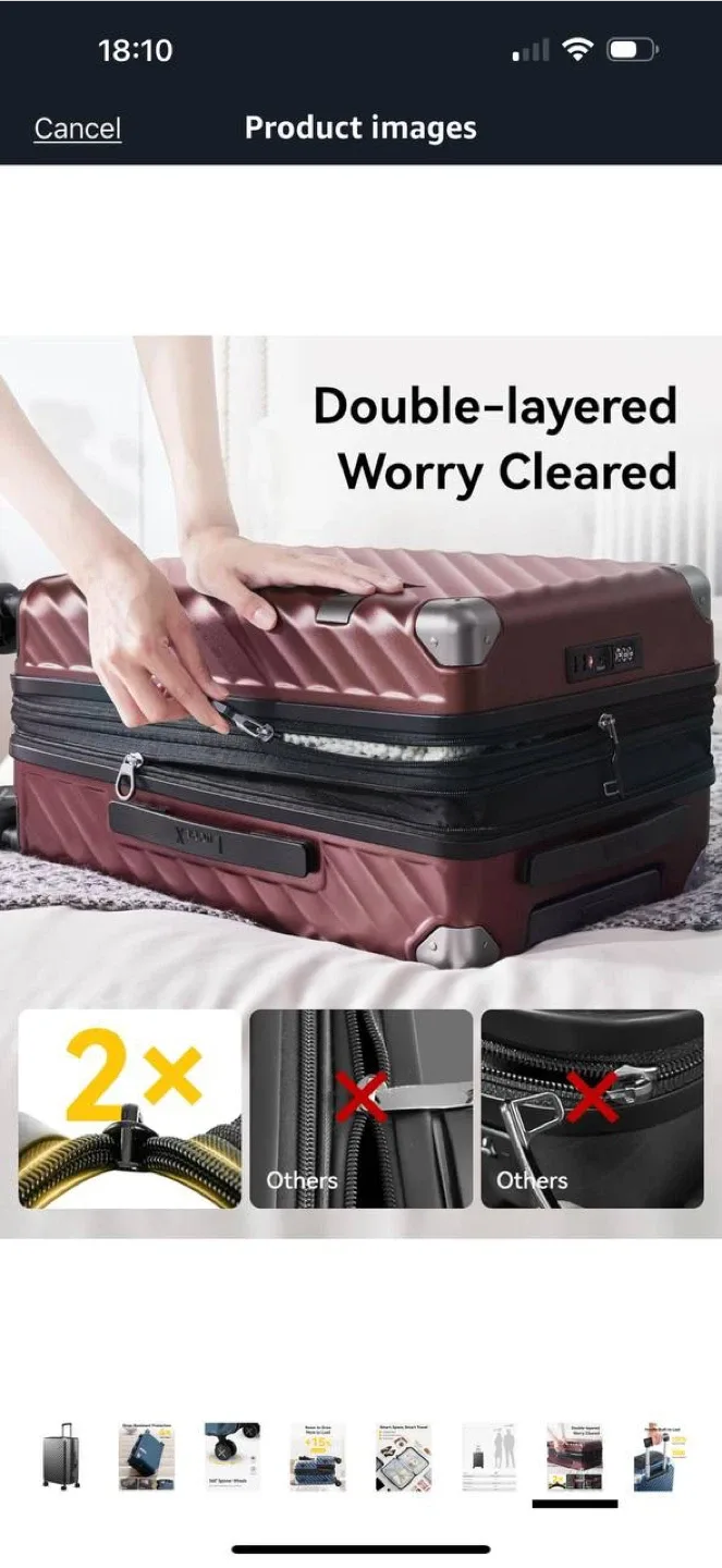 🧳 LUGGEX 24” Suitcase – Charcoal Metallic ✨ image indicator(9)