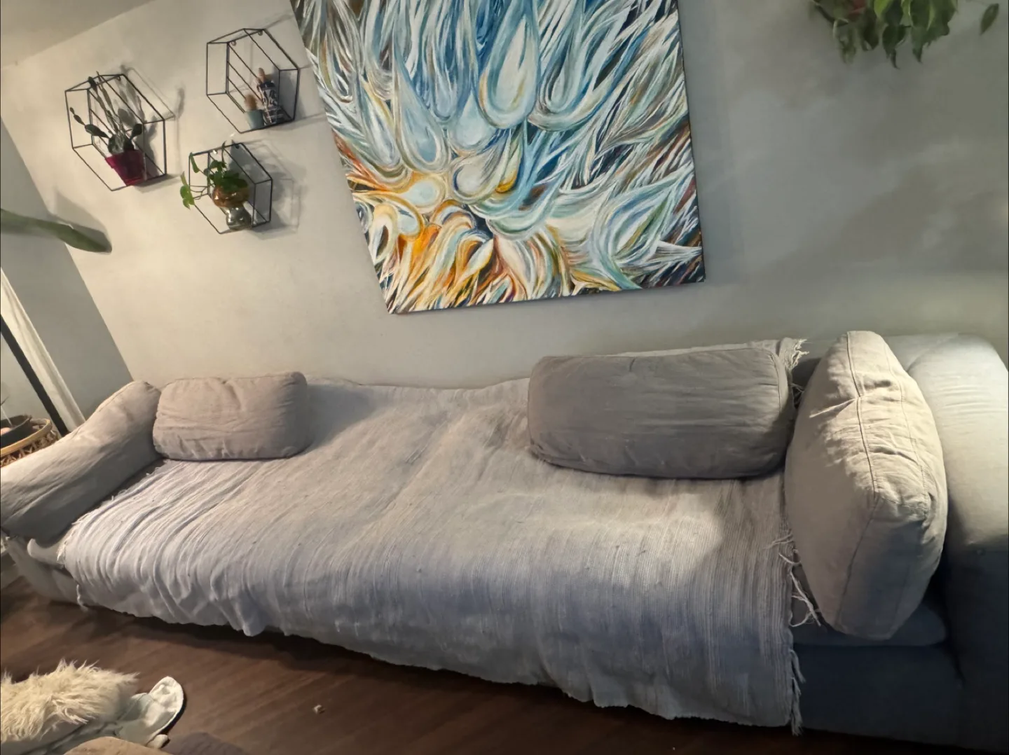 Blue Grey Sectional Sofa image indicator(3)