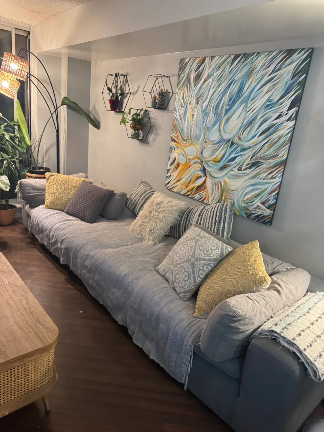 Blue Grey Sectional Sofa image indicator(2)