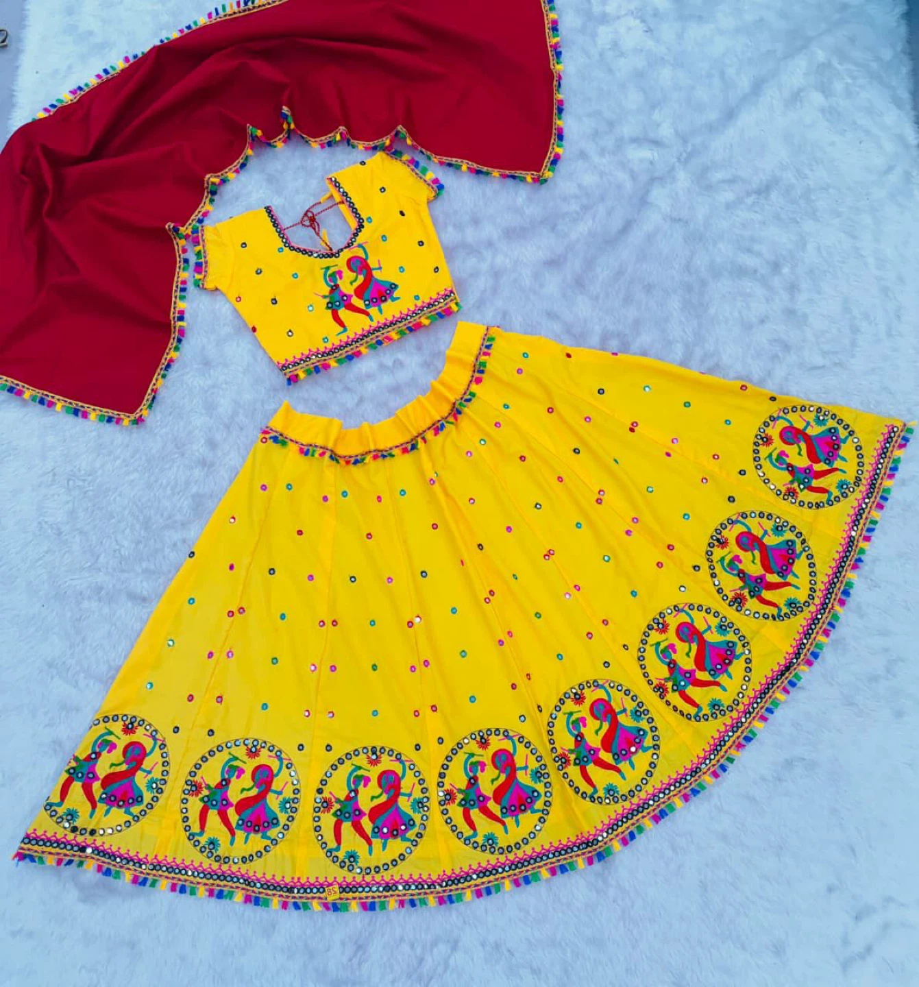 Yellow Embroidered Lehenga Choli Set