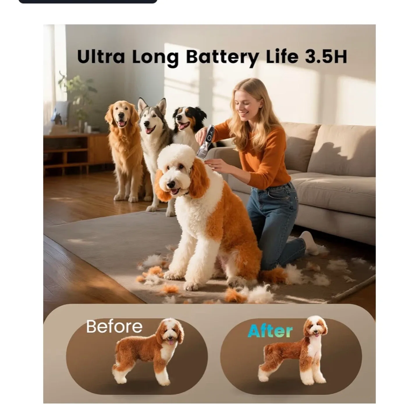 oneisall Dog Clippers Grooming Kit - Low Noise image indicator(4)