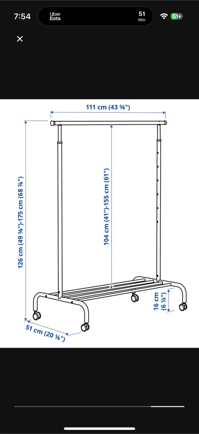 IKEA Rigga Clothes Rack - White - photo 2