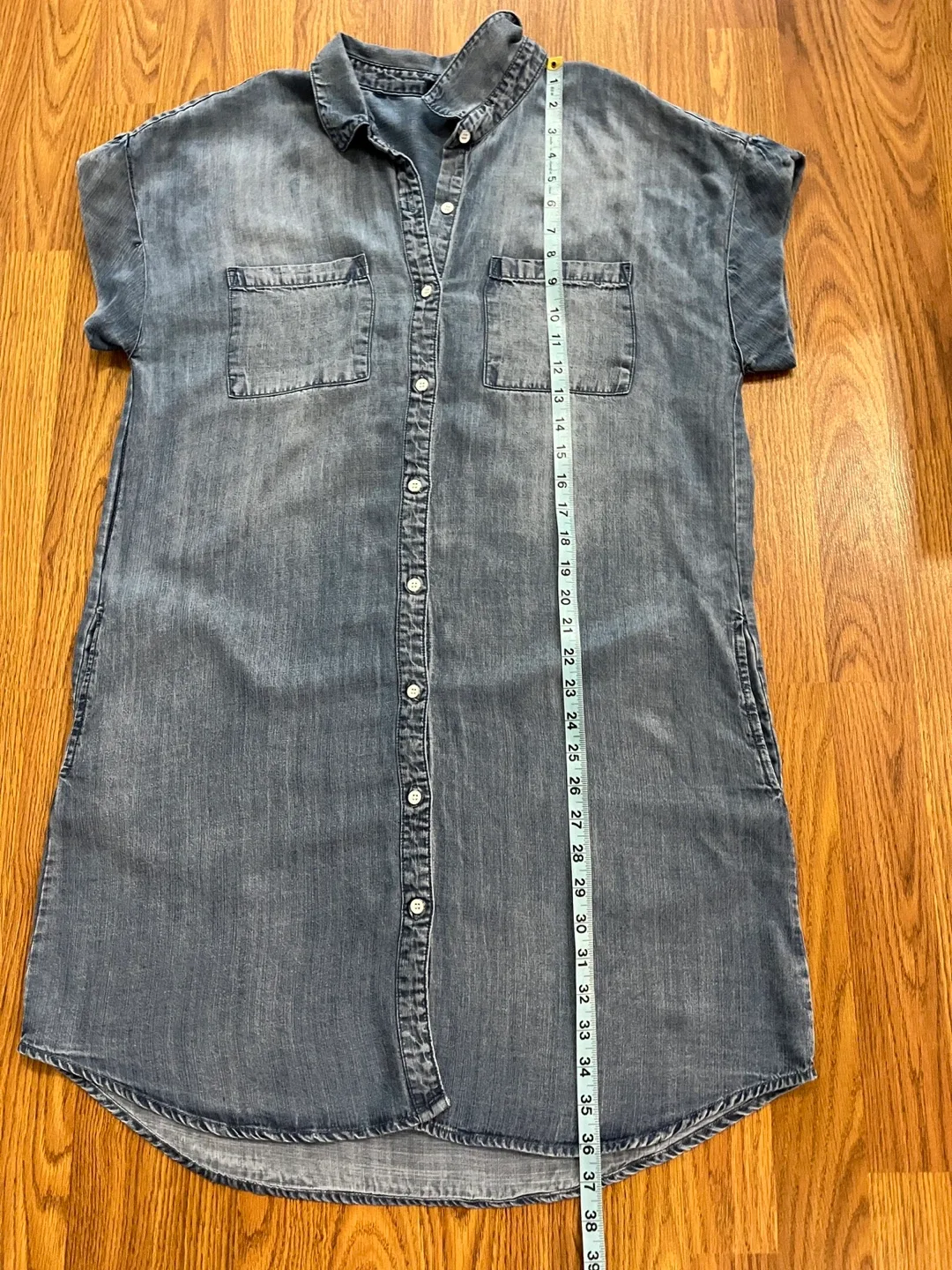 Velvet Heart women’s medium tencel chambray shirt dress, blue image indicator(6)