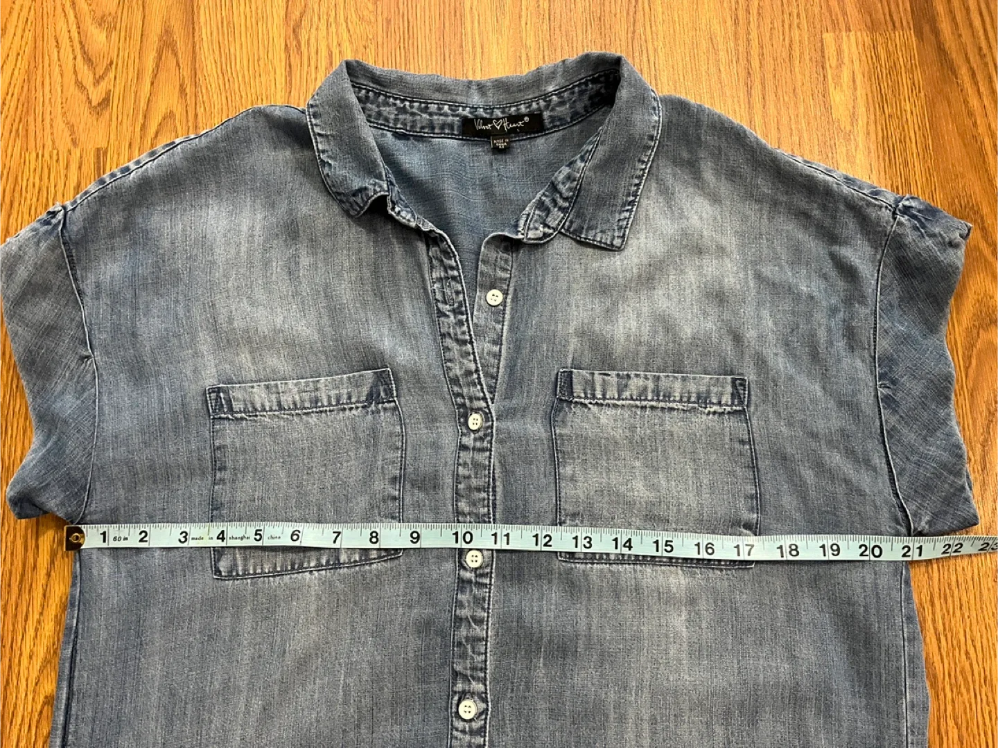 Velvet Heart women’s medium tencel chambray shirt dress, blue image indicator(3)