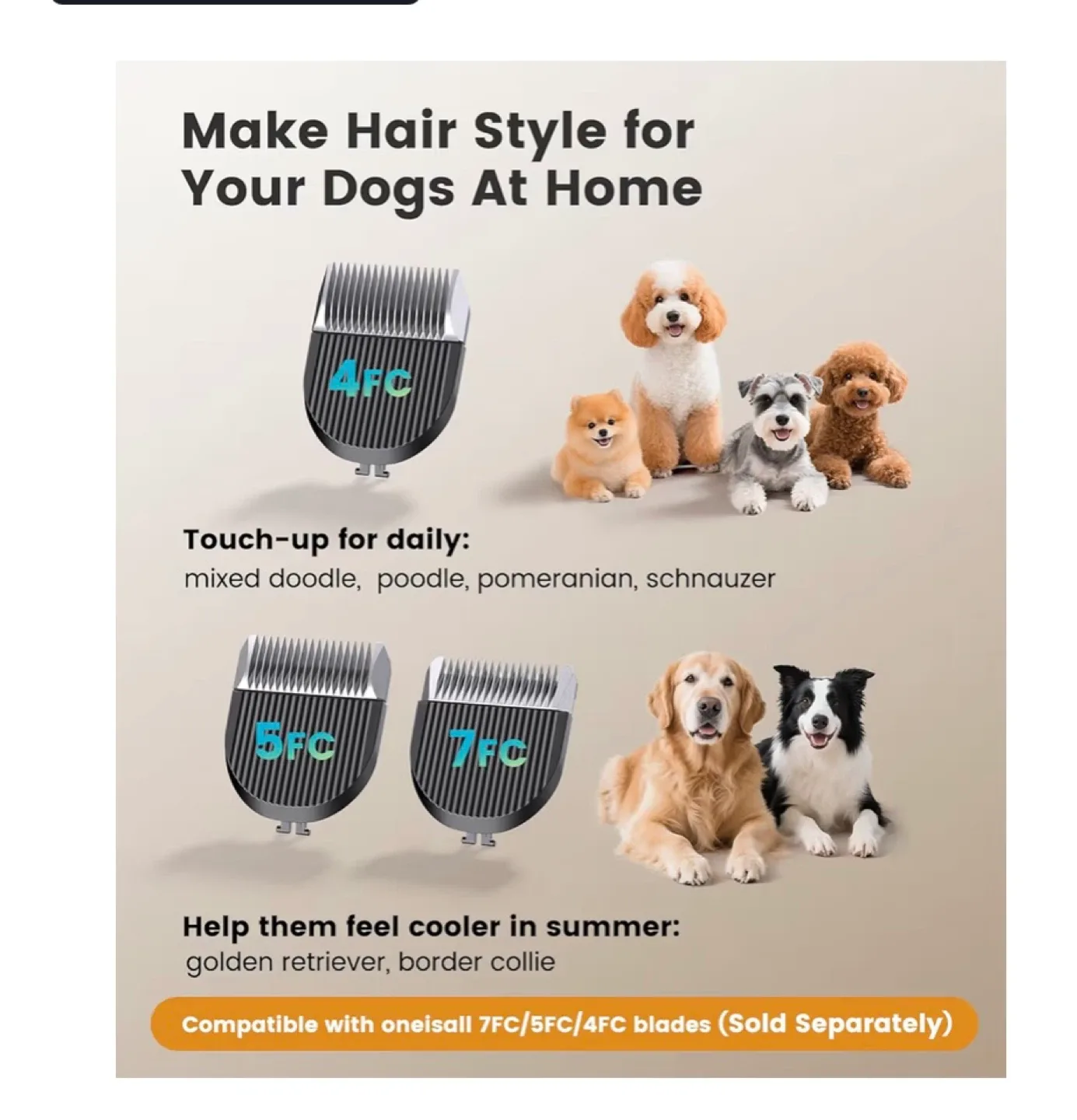 oneisall Dog Clippers Grooming Kit - Low Noise image indicator(6)