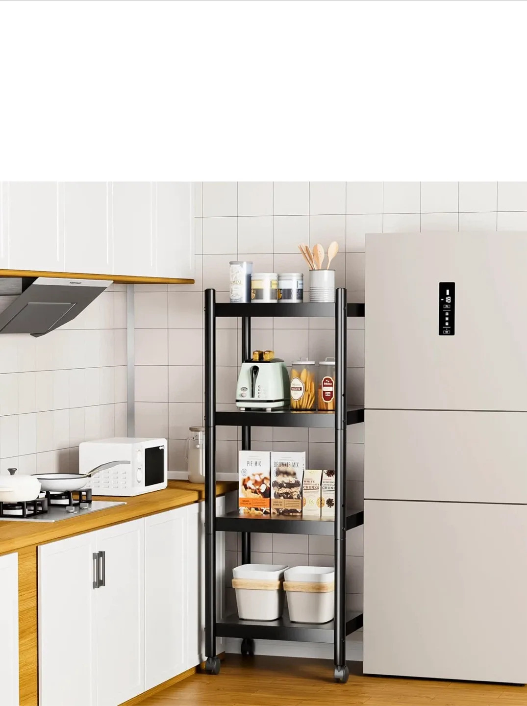 4-Tier Rolling Utility Cart - Black image indicator(2)