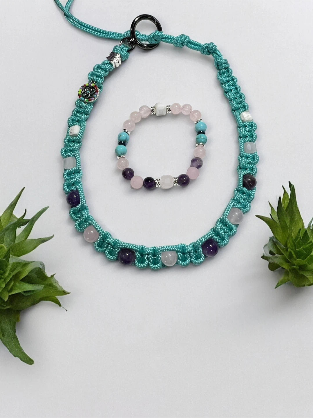 Handmade Beaded Dog necklace & Bracelet Set - photo 4
