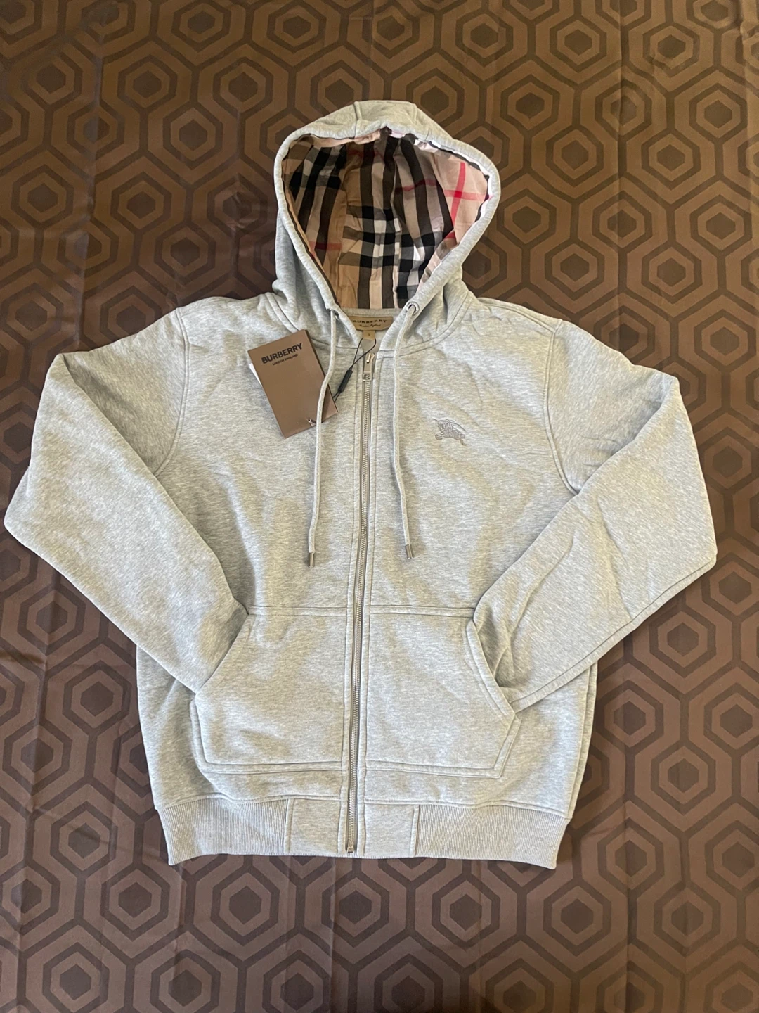 New Burberry Grey Hoodie Size M - photo 2