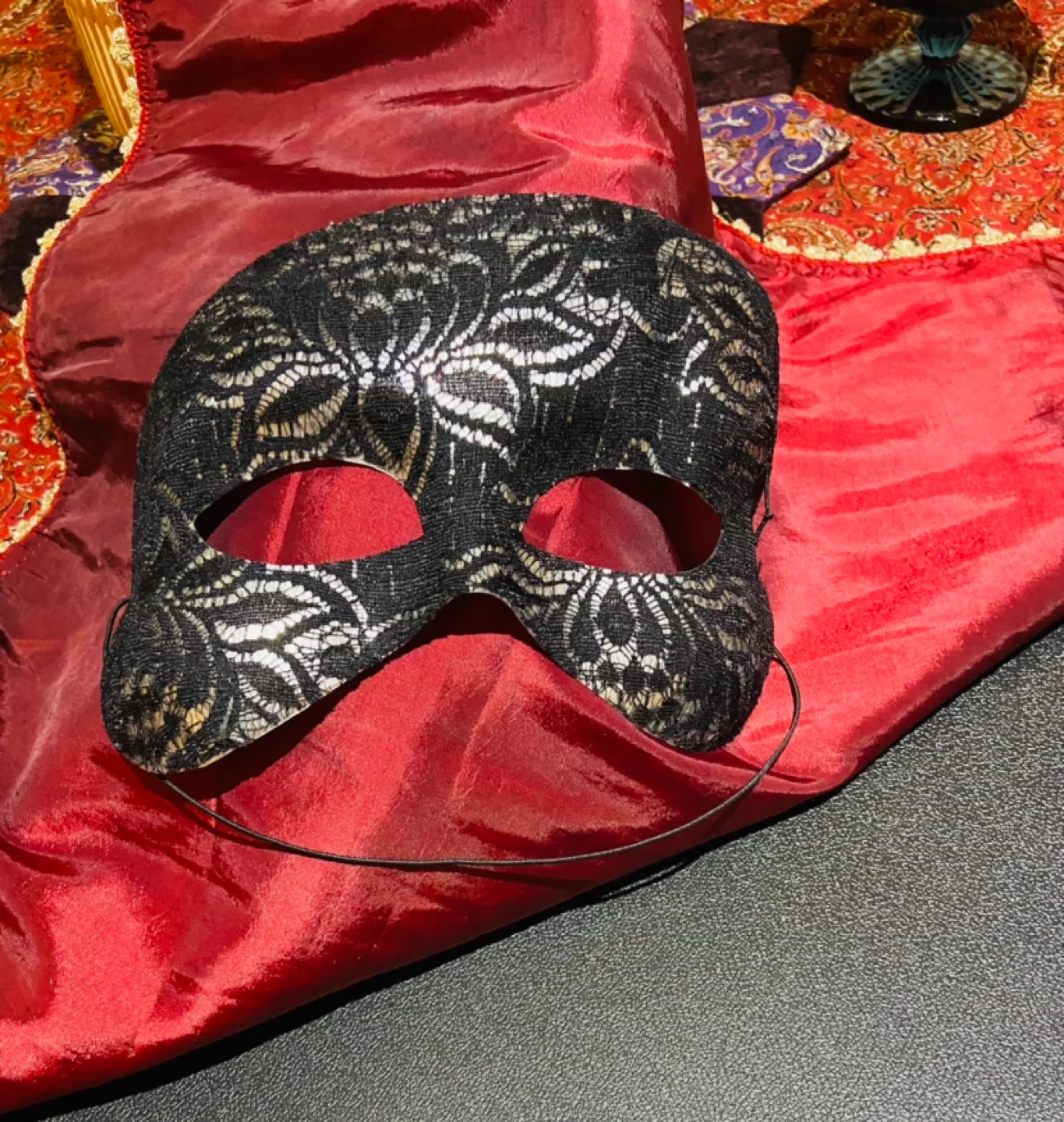 Lace Masquerade Mask - Black🥕 image indicator(2)