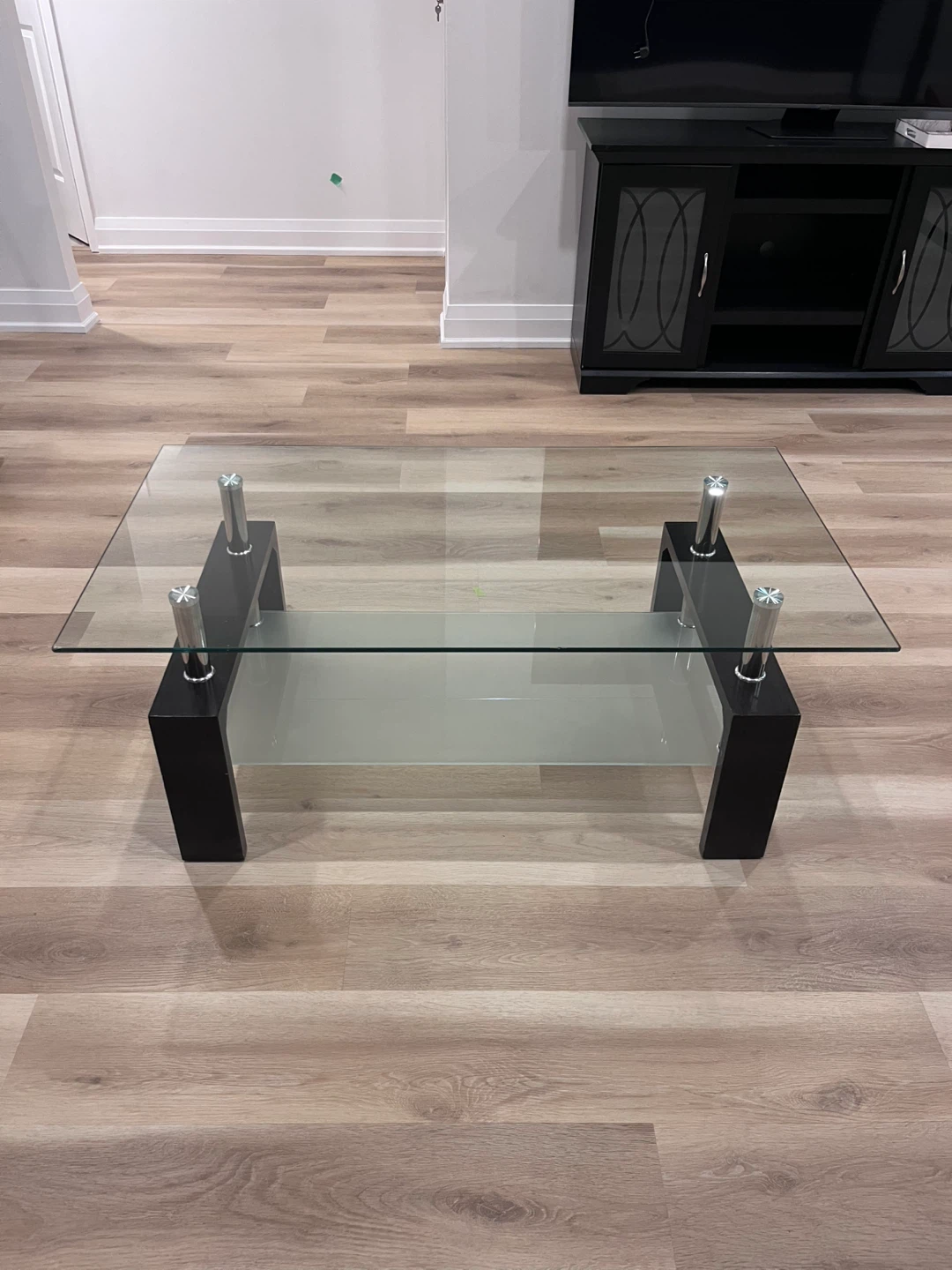 Glass Coffee Table - Black Frame - photo 2