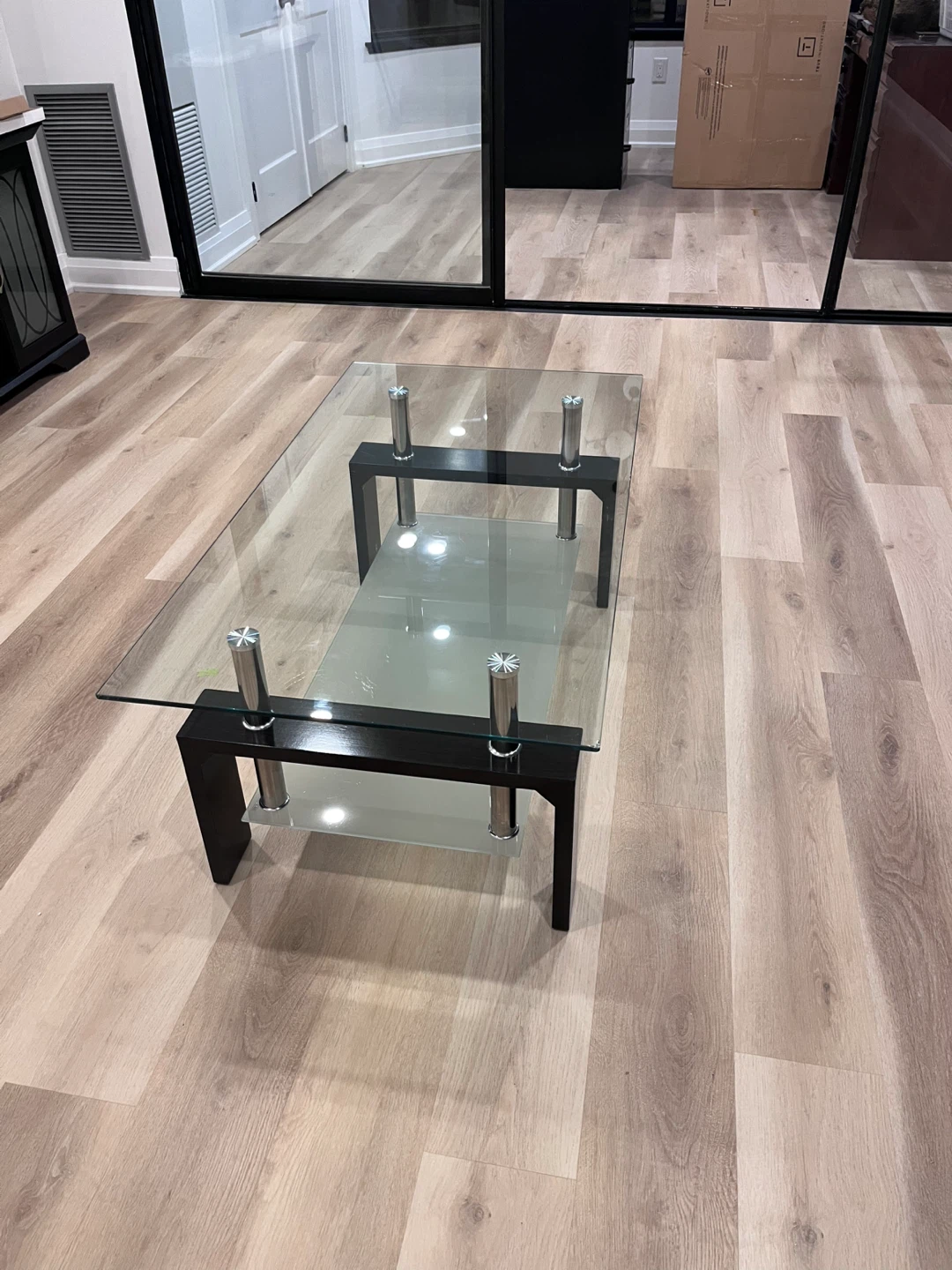 Glass Coffee Table - Black Frame