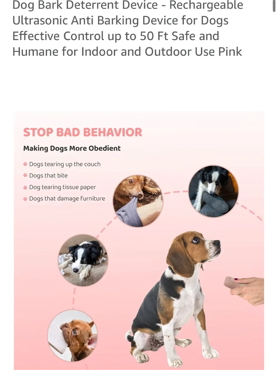 Dog Bark Deterrent Device - Rechargeable image indicator(2)