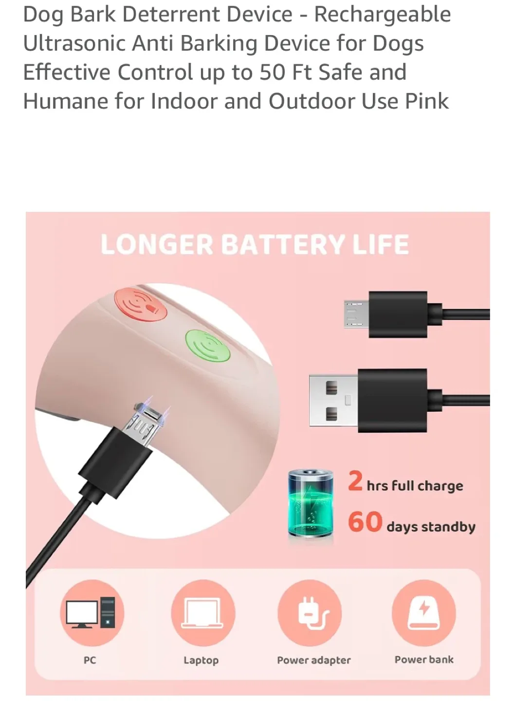 Dog Bark Deterrent Device - Rechargeable image indicator(4)