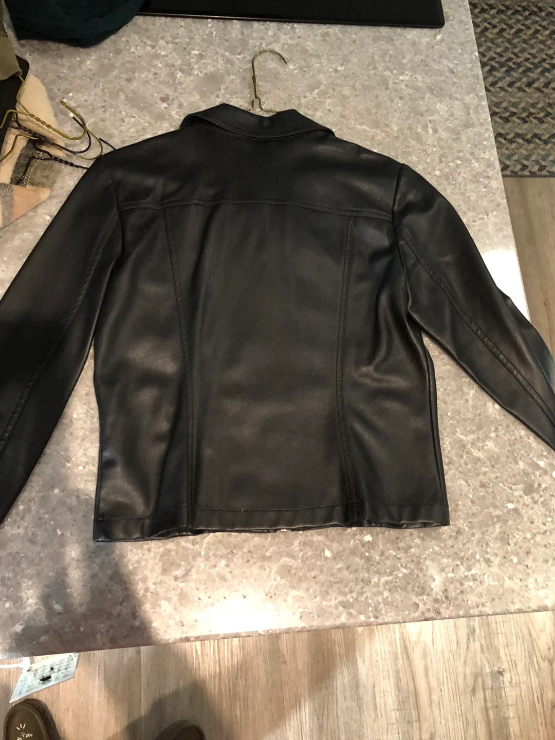 Dynamite Black Faux Leather Jacket - Size XS image indicator(3)