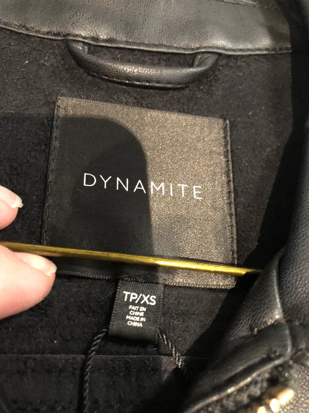 Dynamite Black Faux Leather Jacket - Size XS image indicator(2)