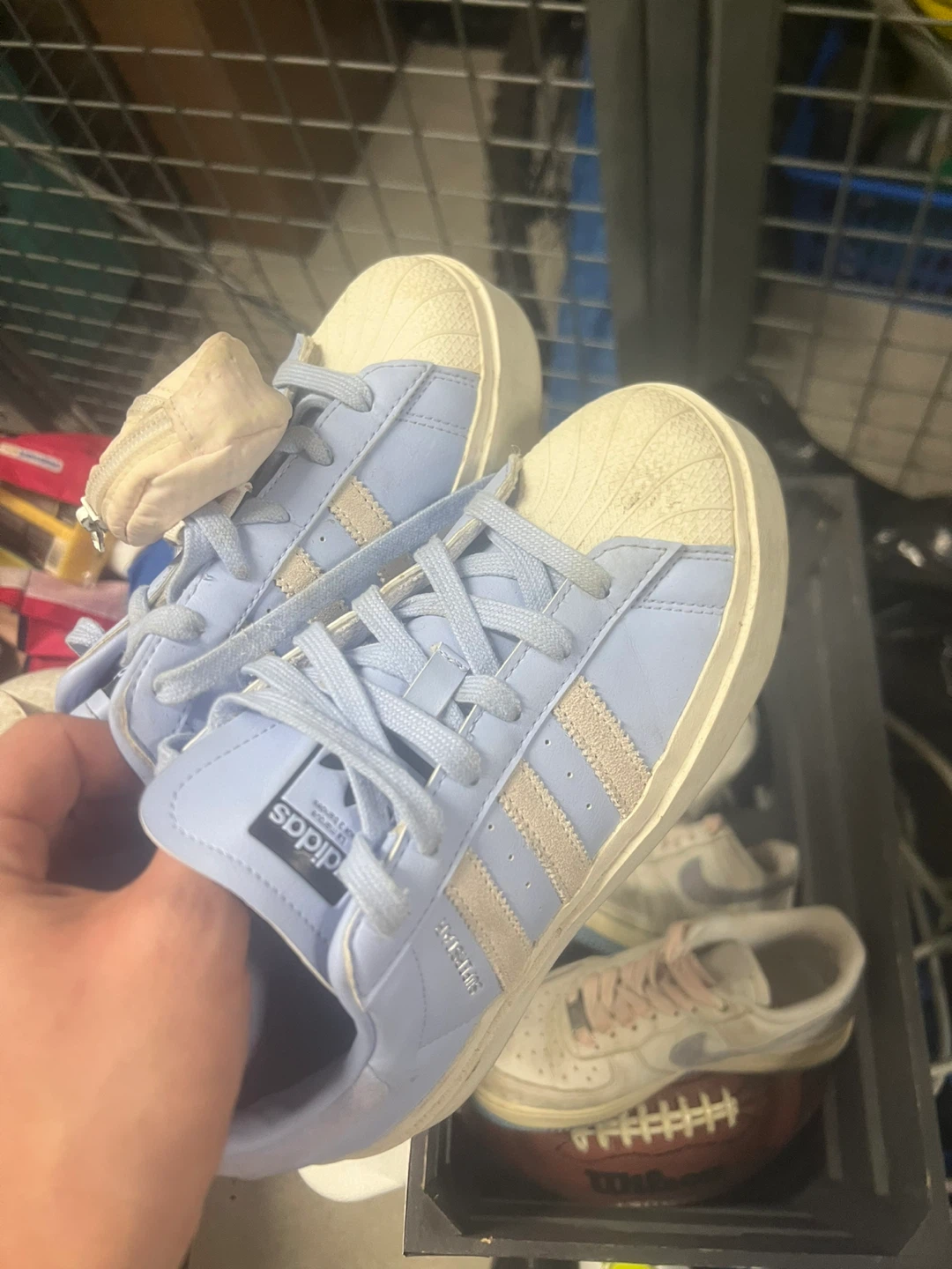 Adidas Superstar Light Blue  Size 6 and Nike both for 20$
