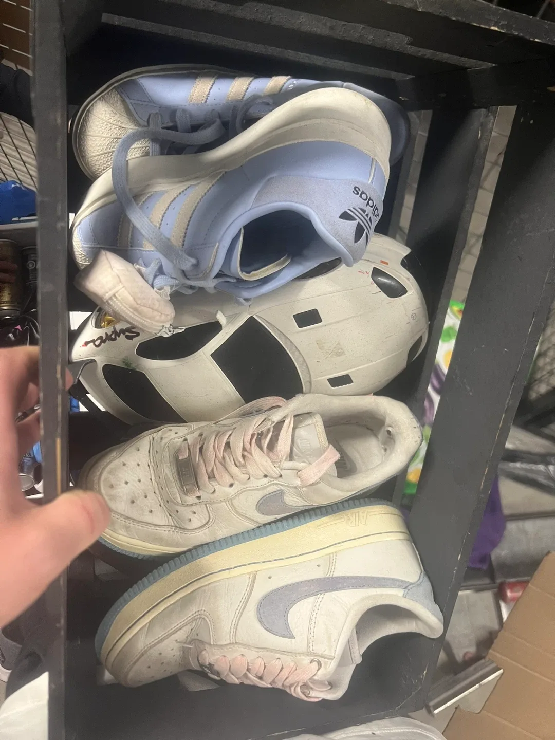 Adidas Superstar Light Blue  Size 6 and Nike both for 20$ image indicator(3)