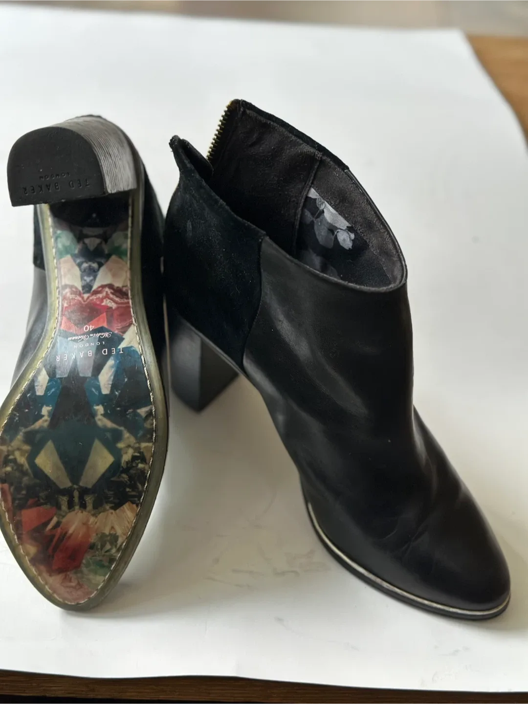 TED BAKER Black Leather Heeled Ankle Boots image indicator(6)