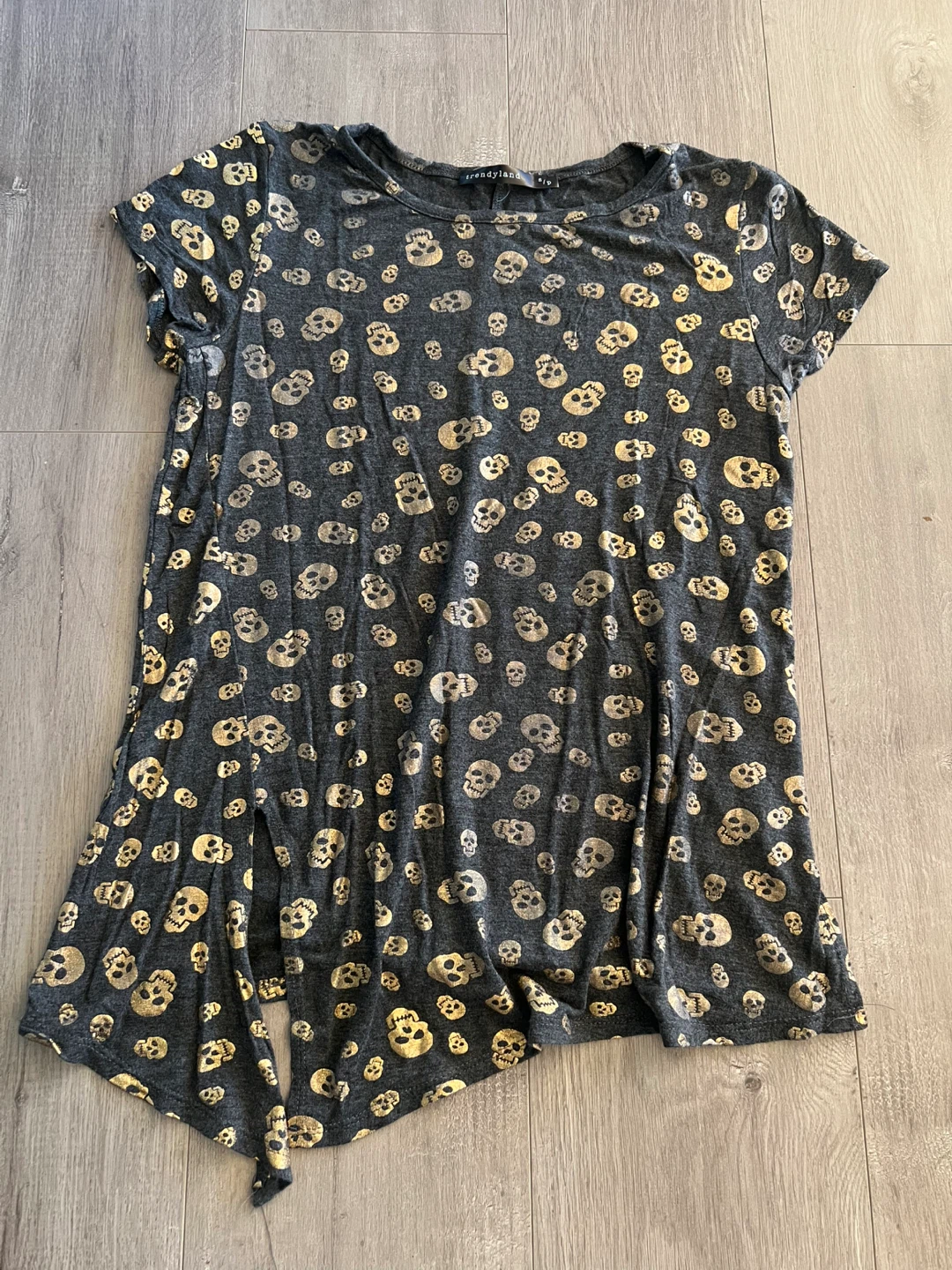 Trendyland Halloween Skull 💀 Print Tunic Top - Size S
