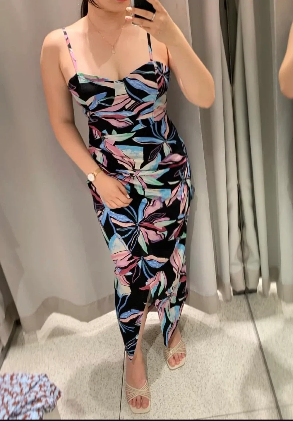 Zara Floral Print Dress thumbnail