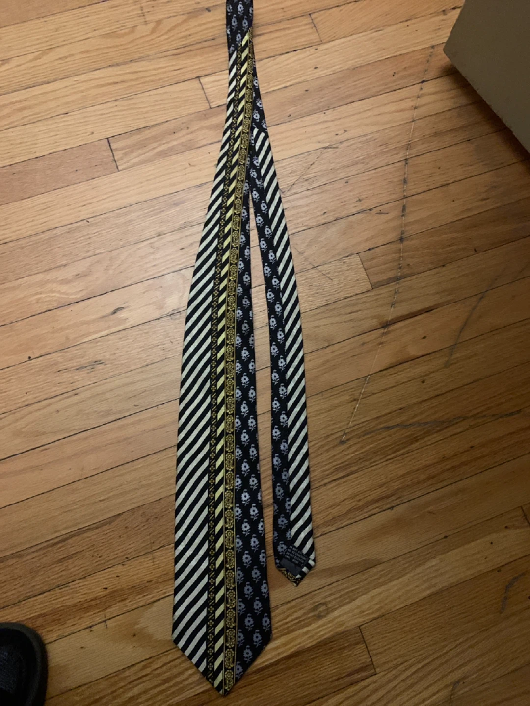 Versace Tie - Black & White Pattern