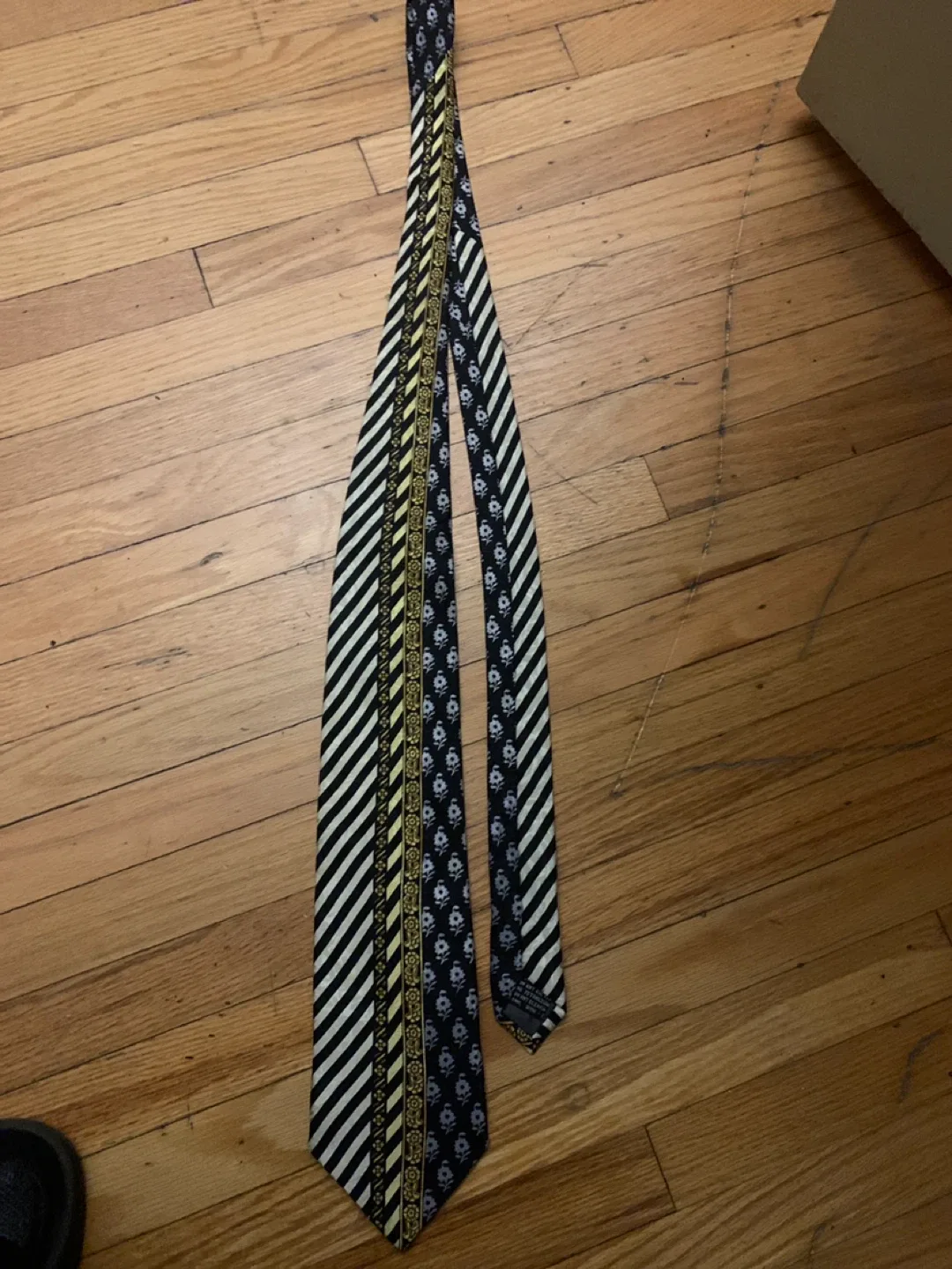 Versace Tie - Black & White Pattern