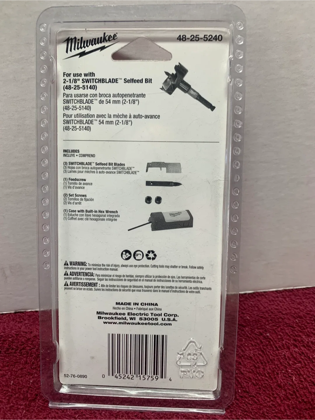 MILWAUKEE 3PC 2-1/8 SELFFEED BIT REPLACEMENT KIT image indicator(4)